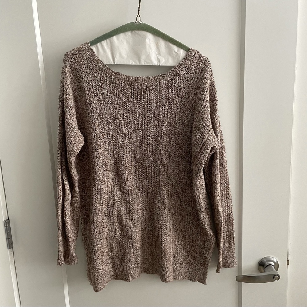 Cream Long Sleeve Knit Sweater